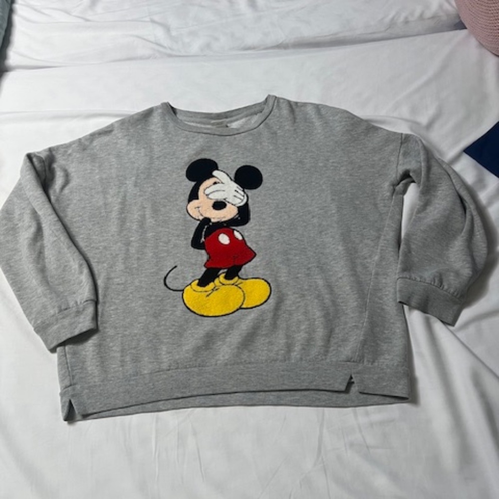 Disney Raised Textured Mickey Mouse Sweatshirt